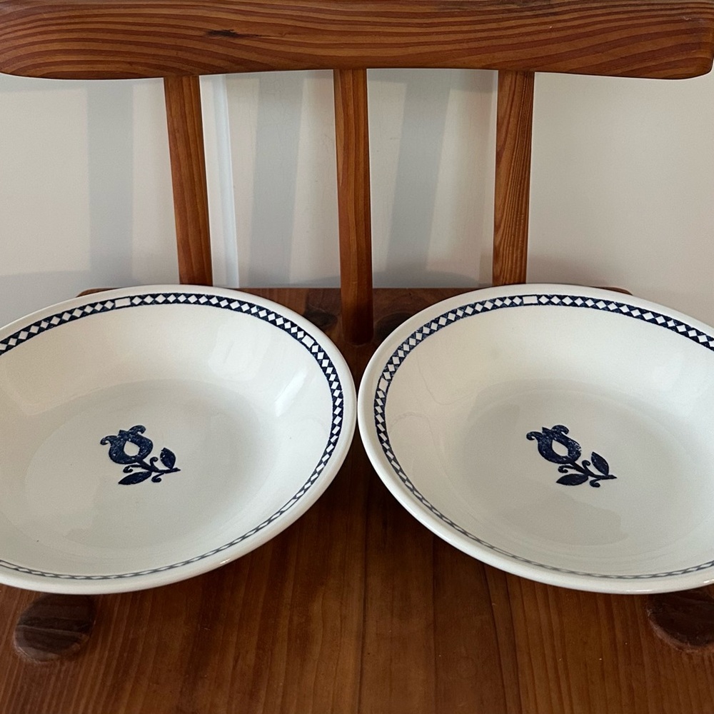 Set of 2 Churchill England IKEA Bowls Blue tulip Vintage - Picture 2 of 7